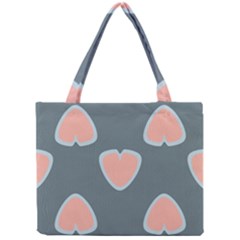 Hearts Love Blue Pink Green Mini Tote Bag