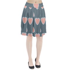 Hearts Love Blue Pink Green Pleated Skirt