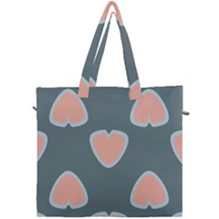 Hearts Love Blue Pink Green Canvas Travel Bag