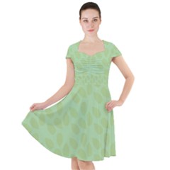 Leaves - Light Green Cap Sleeve Midi Dress by WensdaiAmbrose