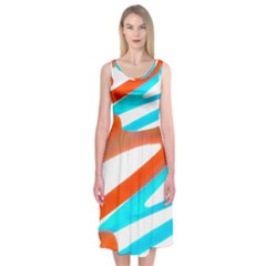 Abstract Colors Print Design Midi Sleeveless Dress by dflcprintsclothing