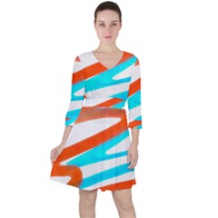 Abstract Colors Print Design Ruffle Dress by dflcprintsclothing