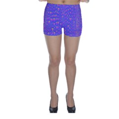 Lavender Abstract Skinny Shorts