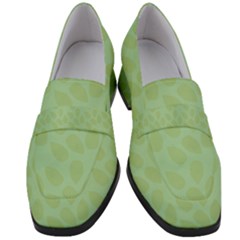 Leaves - Light Green Women s Chunky Heel Loafers by WensdaiAmbrose