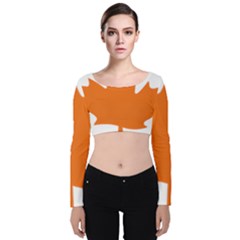 Logo Of New Democratic Party Of Canada Velvet Long Sleeve Crop Top by abbeyz71