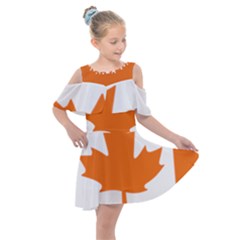 Logo Of New Democratic Party Of Canada Kids  Shoulder Cutout Chiffon Dress by abbeyz71