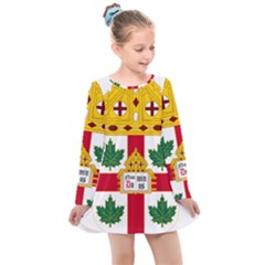 Coat Of Arms Of Anglican Church Of Canada Kids  Long Sleeve Dress by abbeyz71