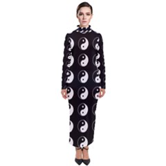 Yin Yang Pattern Turtleneck Maxi Dress