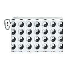Yin Yang Pattern Canvas Cosmetic Bag (large) by Valentinaart
