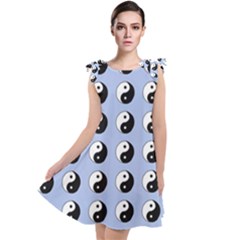 Yin Yang Pattern Tie Up Tunic Dress by Valentinaart