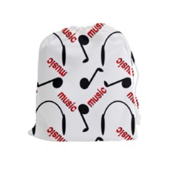 Music Letters Word Headphones Note Drawstring Pouch (xl)