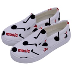 Music Letters Word Headphones Note Kids  Canvas Slip Ons by HermanTelo