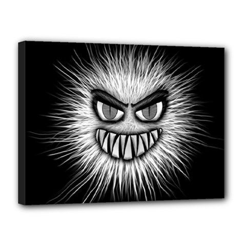 Monster Black White Eyes Canvas 16  X 12  (stretched) by HermanTelo