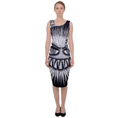 Monster Black White Eyes Sleeveless Pencil Dress by HermanTelo