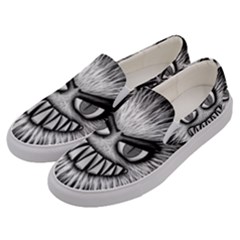 Monster Black White Eyes Men s Canvas Slip Ons by HermanTelo