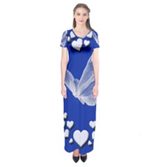 Heart Love Butterfly Mother S Day Short Sleeve Maxi Dress