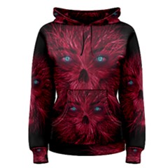 Monster Red Eyes Aggressive Fangs Ghost Women s Pullover Hoodie by HermanTelo