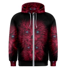 Monster Red Eyes Aggressive Fangs Ghost Men s Zipper Hoodie by HermanTelo