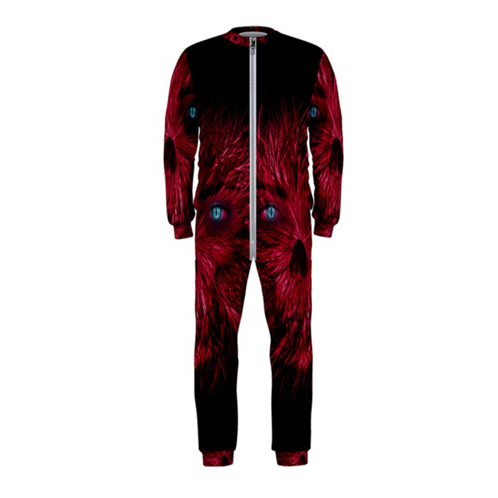 Monster Red Eyes Aggressive Fangs Ghost OnePiece Jumpsuit (Kids)