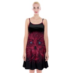 Monster Red Eyes Aggressive Fangs Ghost Spaghetti Strap Velvet Dress by HermanTelo