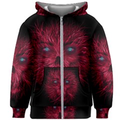 Monster Red Eyes Aggressive Fangs Ghost Kids  Zipper Hoodie Without Drawstring