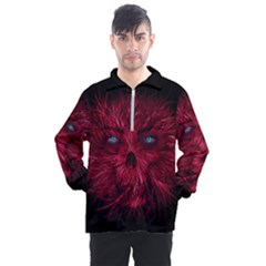 Monster Red Eyes Aggressive Fangs Ghost Men s Half Zip Pullover