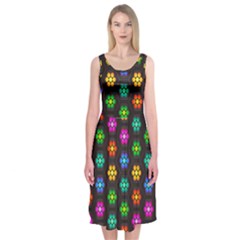 Pattern Background Colorful Design Midi Sleeveless Dress by HermanTelo