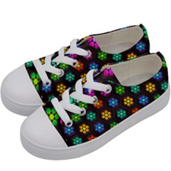 Pattern Background Colorful Design Kids  Low Top Canvas Sneakers