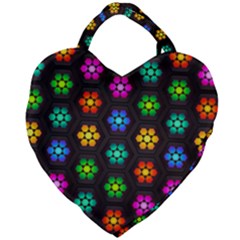 Pattern Background Colorful Design Giant Heart Shaped Tote by HermanTelo