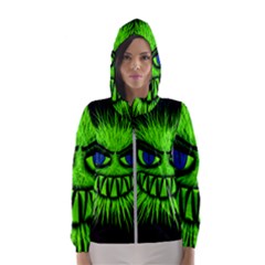 Monster Green Evil Common Women s Hooded Windbreaker by HermanTelo