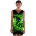 Monster Green Evil Common Wrap Front Bodycon Dress View1