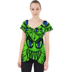 Monster Green Evil Common Lace Front Dolly Top