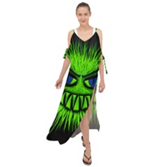 Monster Green Evil Common Maxi Chiffon Cover Up Dress