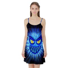 Monster Blue Attack Satin Night Slip by HermanTelo