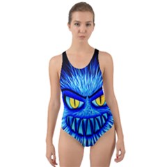 Monster Blue Attack Cut-out Back One Piece Swimsuit by HermanTelo