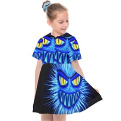 Monster Blue Attack Kids  Sailor Dress by HermanTelo