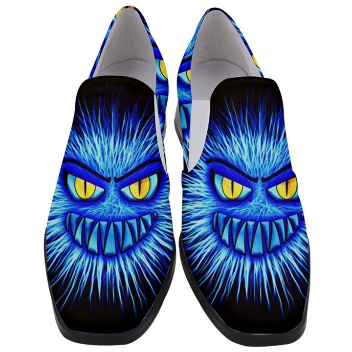 Monster Blue Attack Slip On Heel Loafers