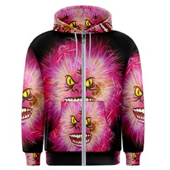 Monster Pink Eyes Aggressive Fangs Men s Zipper Hoodie by HermanTelo