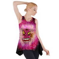 Monster Pink Eyes Aggressive Fangs Side Drop Tank Tunic
