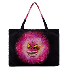 Monster Pink Eyes Aggressive Fangs Zipper Medium Tote Bag by HermanTelo