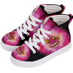 Monster Pink Eyes Aggressive Fangs Kids  Hi-top Skate Sneakers by HermanTelo