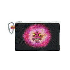 Monster Pink Eyes Aggressive Fangs Canvas Cosmetic Bag (small) by HermanTelo