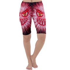 Monster Red Eyes Aggressive Fangs Cropped Leggings 