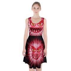 Monster Red Eyes Aggressive Fangs Racerback Midi Dress