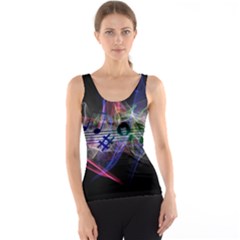 Particles Music Clef Wave Tank Top by HermanTelo