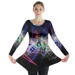 Particles Music Clef Wave Long Sleeve Tunic 