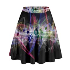 Particles Music Clef Wave High Waist Skirt by HermanTelo