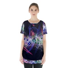 Particles Music Clef Wave Skirt Hem Sports Top
