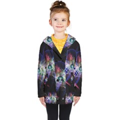 Particles Music Clef Wave Kids  Double Breasted Button Coat by HermanTelo