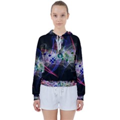 Particles Music Clef Wave Women s Tie Up Sweat by HermanTelo